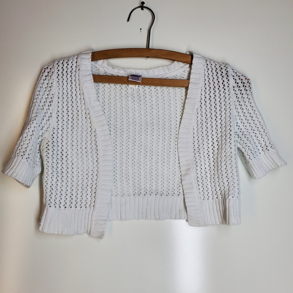 Miss Attitude White Knit Girl's Shrug.  Size M